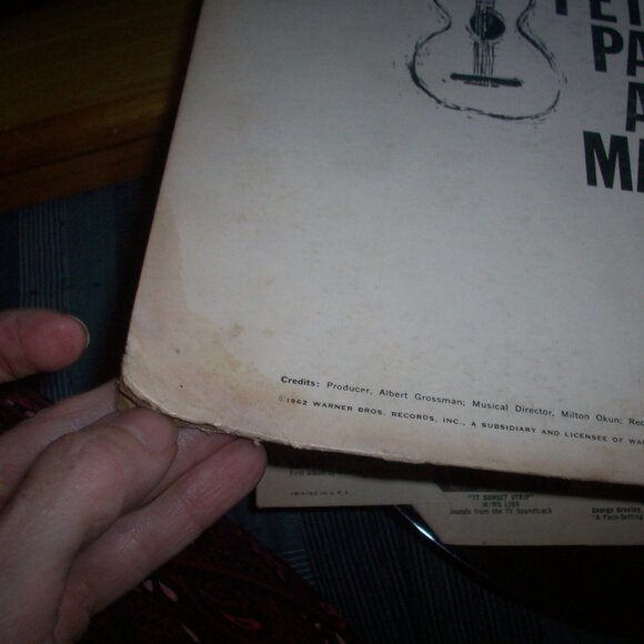 Vintage 1962 Peter Paul and Mary WS 1449 & In The Wind USA 2pc Vinyl Record LP - Picture 6 of 12